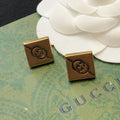 18K Double Gucci Cube Earrings