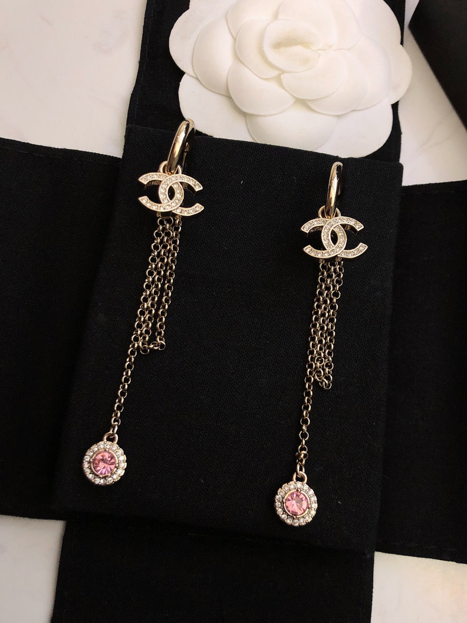 18K  Chanel Tassel Crystals Earrings