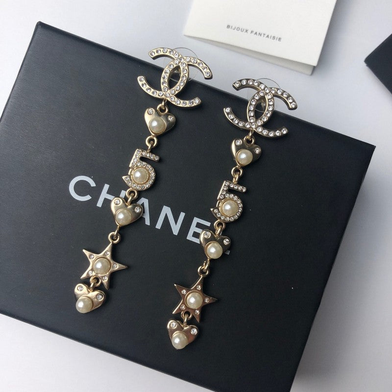 18K  Chanel No.5 Long Earrings