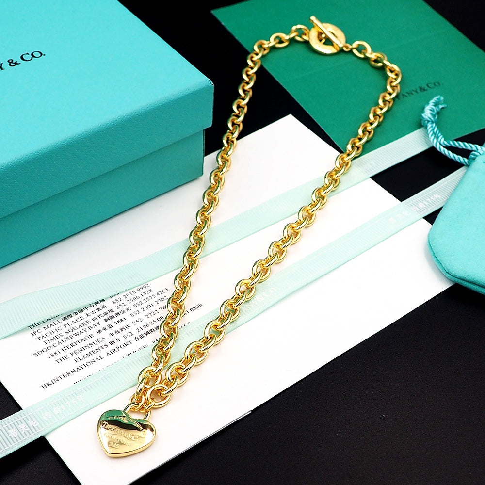 18K Tiffany Tag Chain Necklace