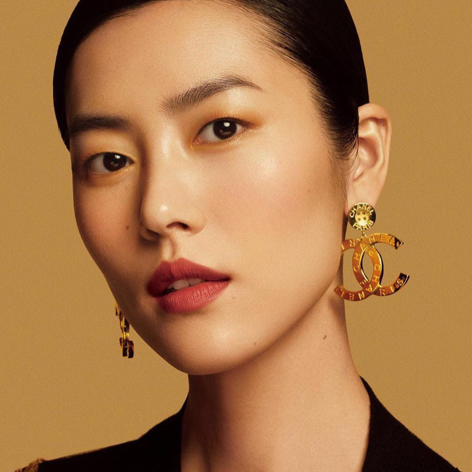 18K  Chanel Drop Pendant Earrings