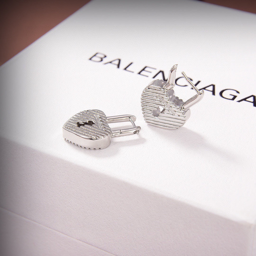 18K Balenciaga Hear Lock Earrings