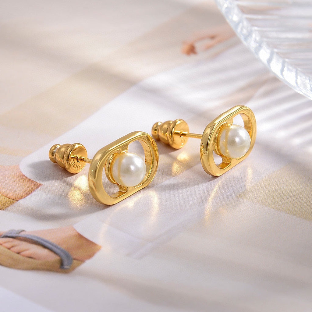 18K Dior Petit Jolie Mini Stud Earrings