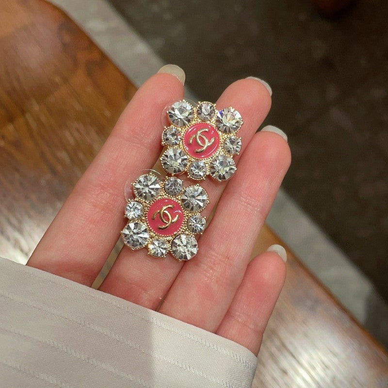 18K  Chanel Color Flower Diamond Earrings