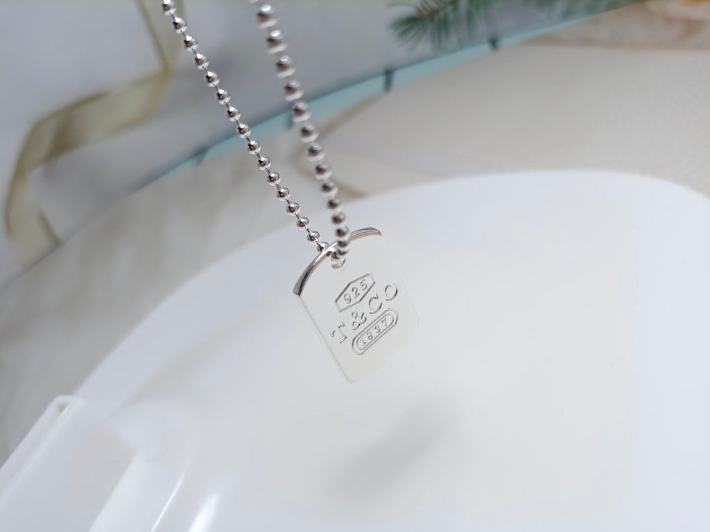 18K Tiffany 1837 Tag Pendant Necklace