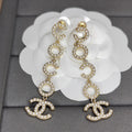 18K  Chanel Pearl Pendant Earrings