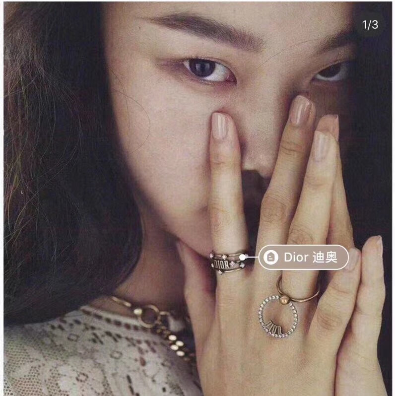 18K Dior Vintage Crystals Ring