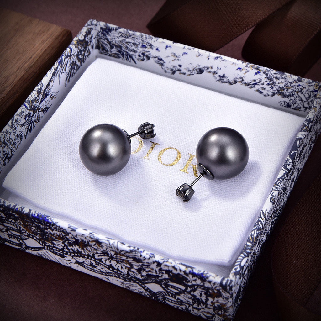 18K Dior Tribales Black Earrings