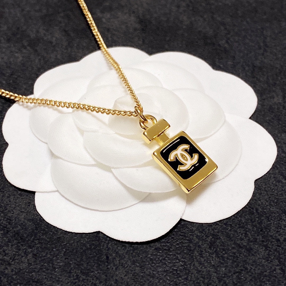 18K  Chanel Perfume Bottle Necklace