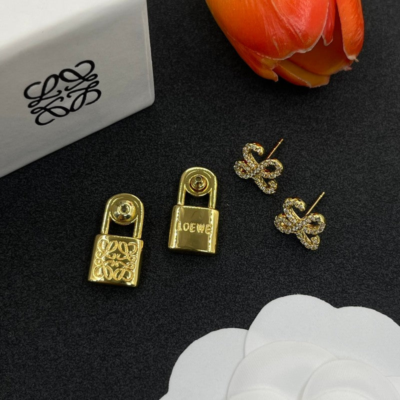 18K LOEWE Anagram Diamond Earrings