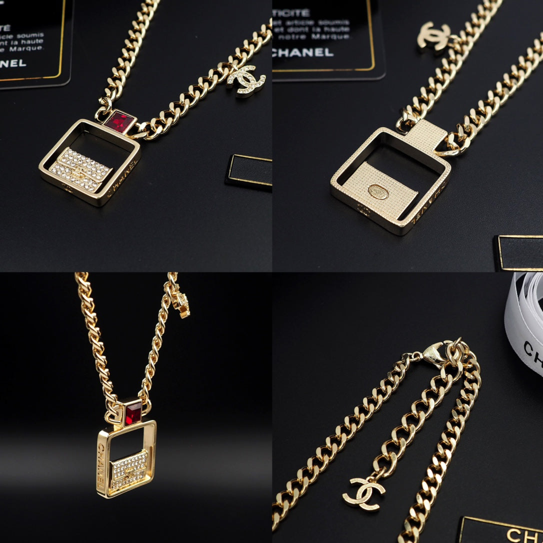 18K  Chanel Red Bag Pendant Necklace