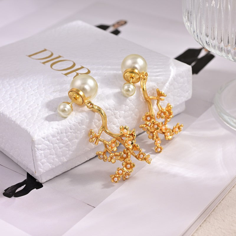 18K Dior Tribales Tree Clip Earrings