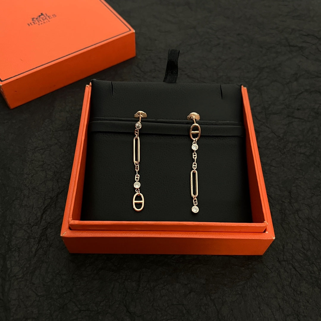 18K Chaine D'ancre Chaos Hermes Earrings