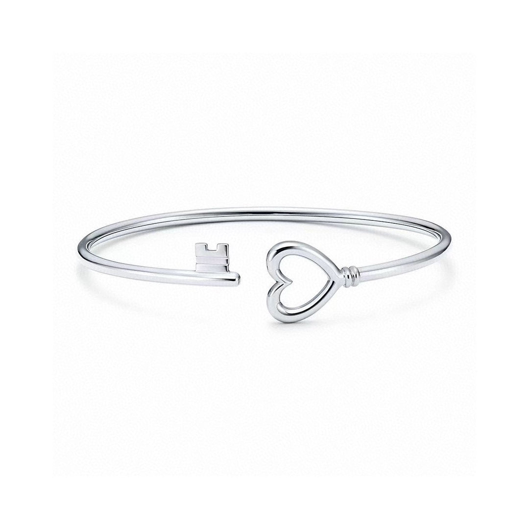 18K Tiffany Heart Key Wire Bracelet