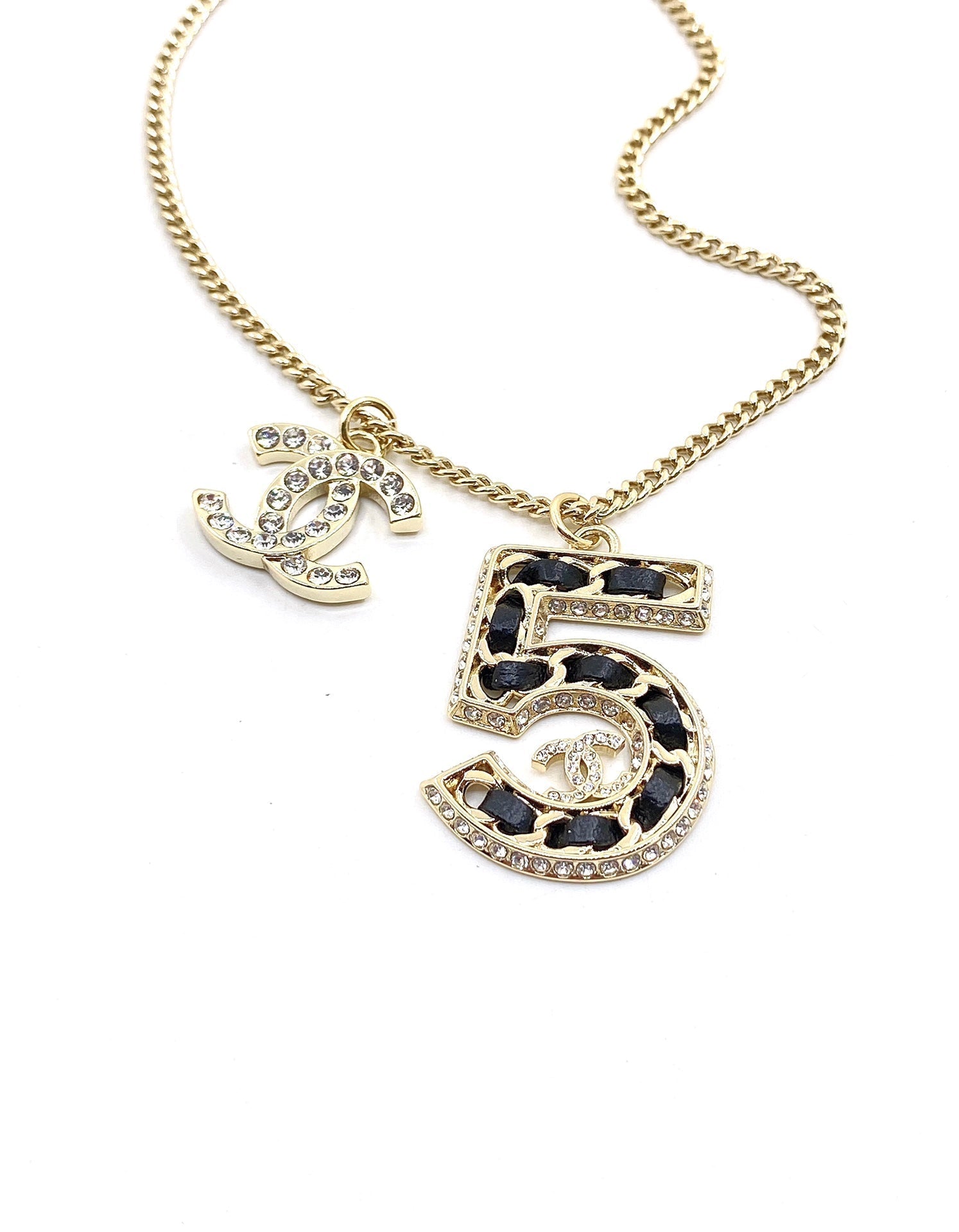 18K  Chanel No.5 Chain Necklace