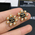 18K  Chanel Flower Pearls Earrings