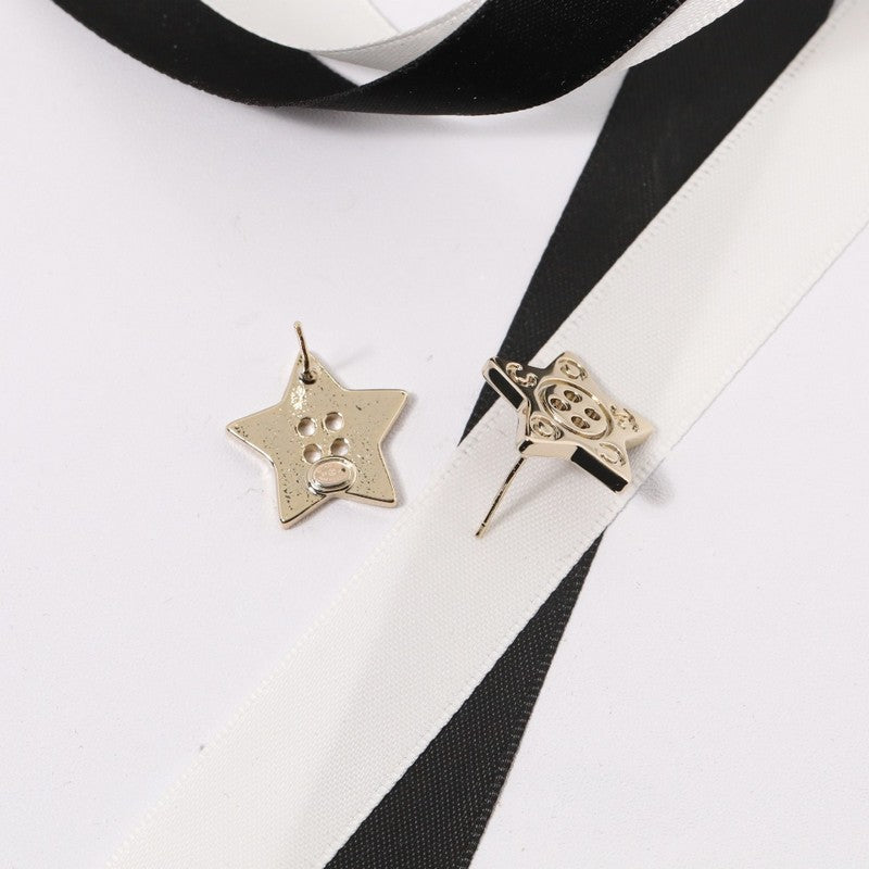 18K  Chanel Star Gold Earrings