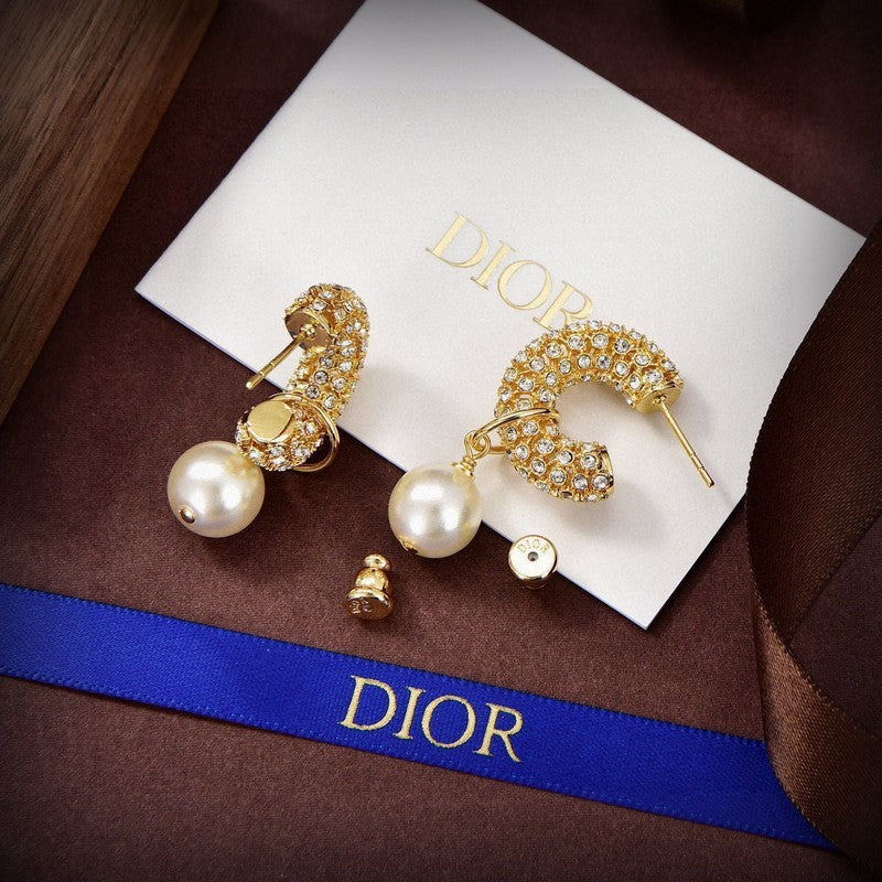 18K Dior Tribales Pave Diamond Earrings