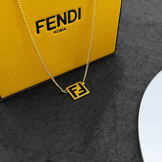 18K Fendi Forever Black Necklace