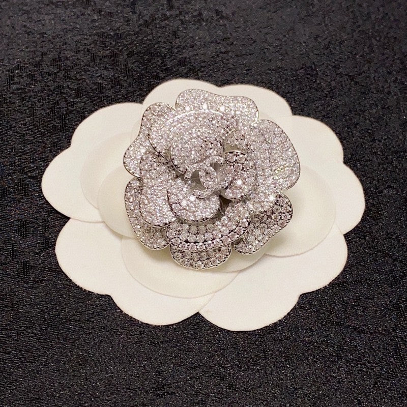 18K  Chanel Full Diamond Camellia Brooch