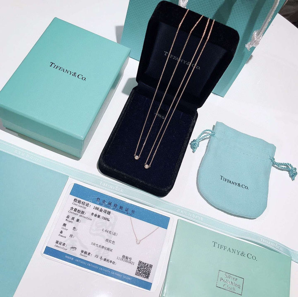 18K Tiffany Elsa Peretti Diamonds Necklace
