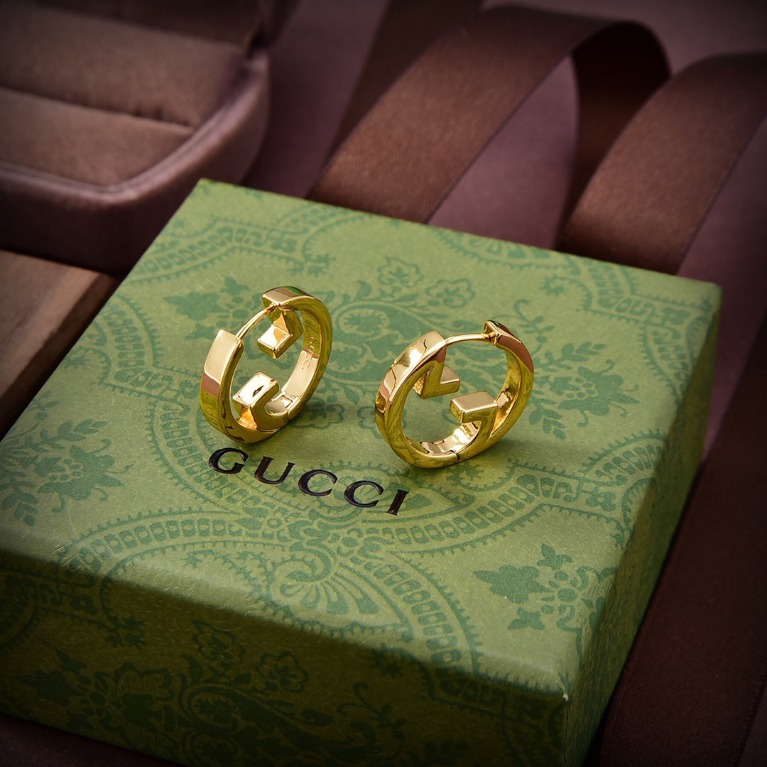 18K Double Gucci Hollow Earrings