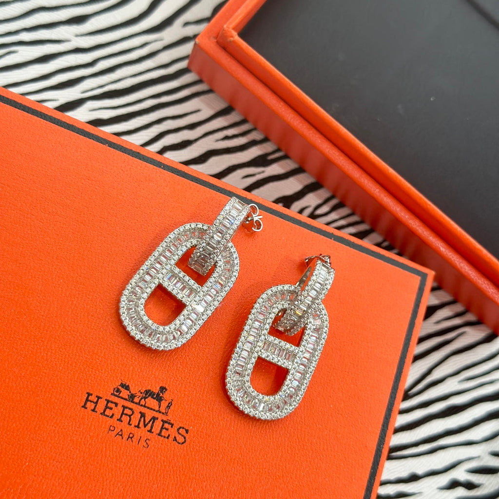18K Diamonds Hermes Earrings