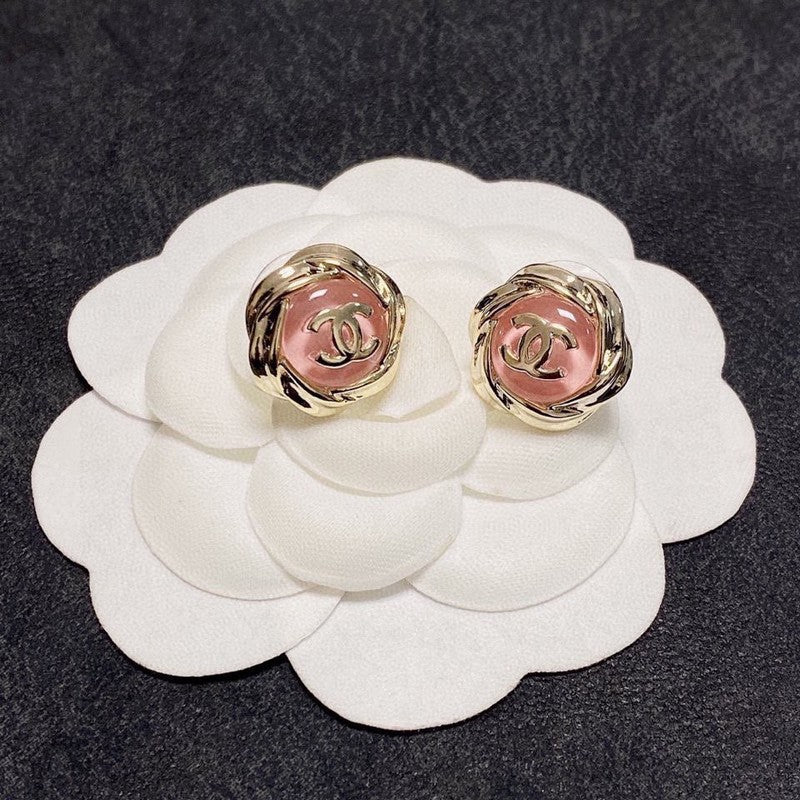 18K  Chanel Pink Earrings