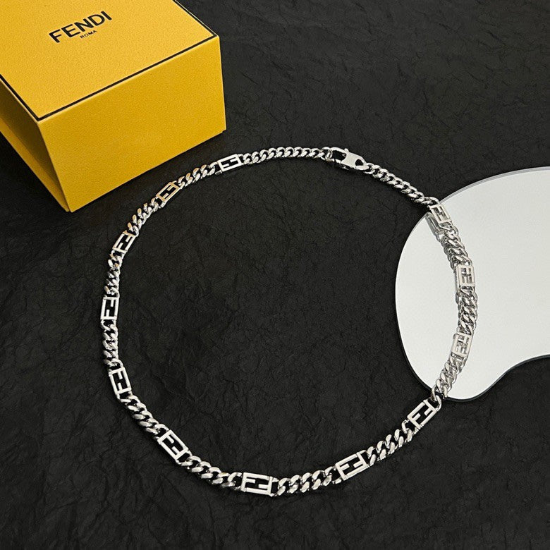 18K Fendi Baguette Chain Necklace