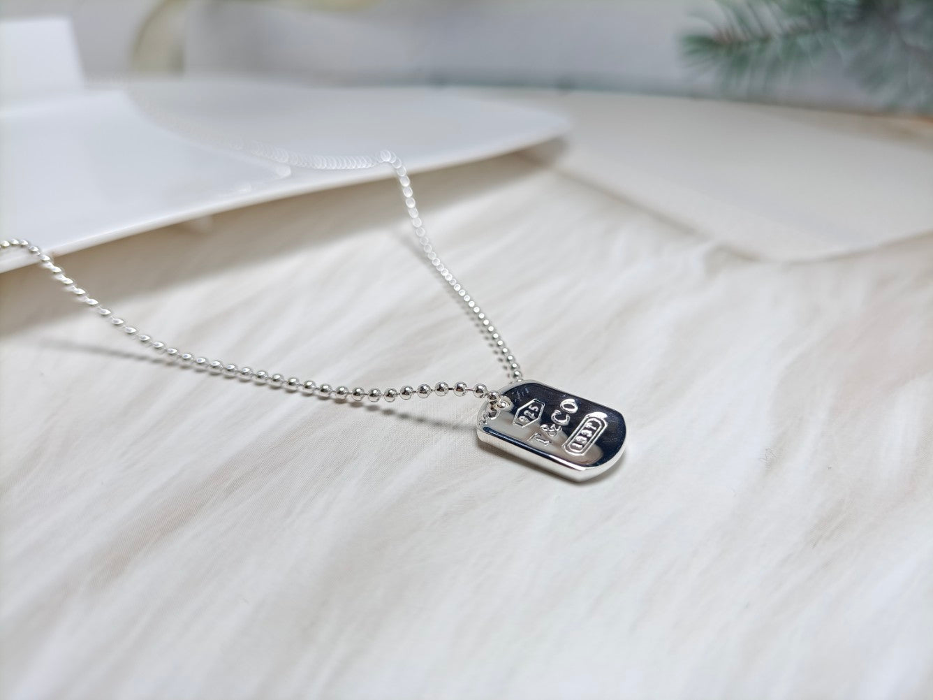 18K Tiffany 1837 Tag Pendant Necklace