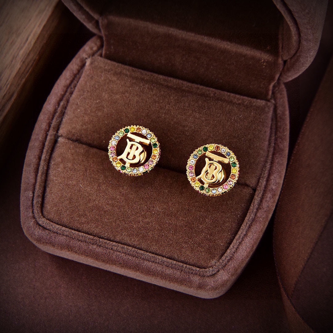 18K Balenciaga Color Crystals Earrings