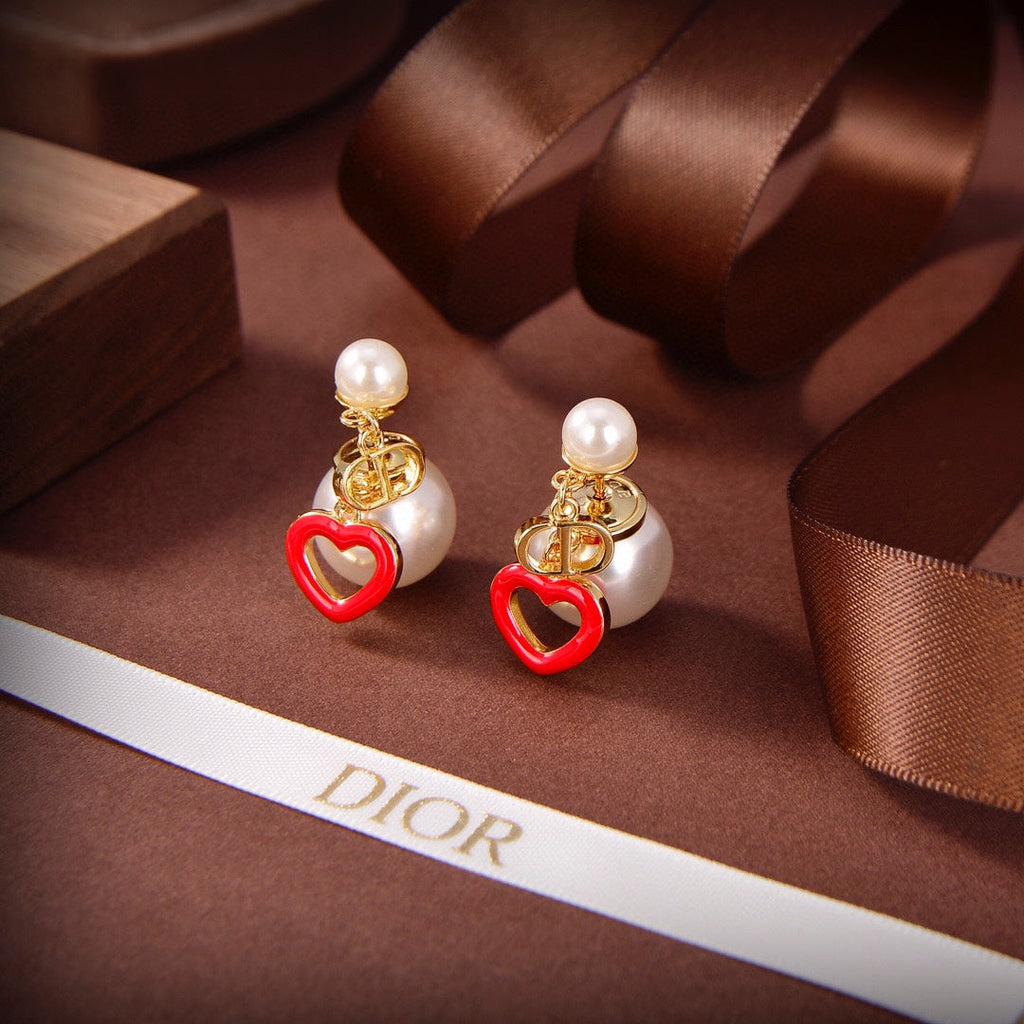 18K Dior Heart Valentine Earrings