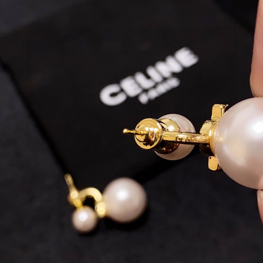 18K Celine Pearl Earrings