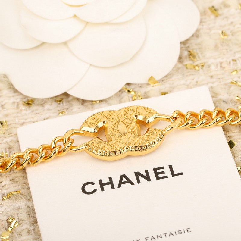 18K  Chanel White Logo Choker Necklace