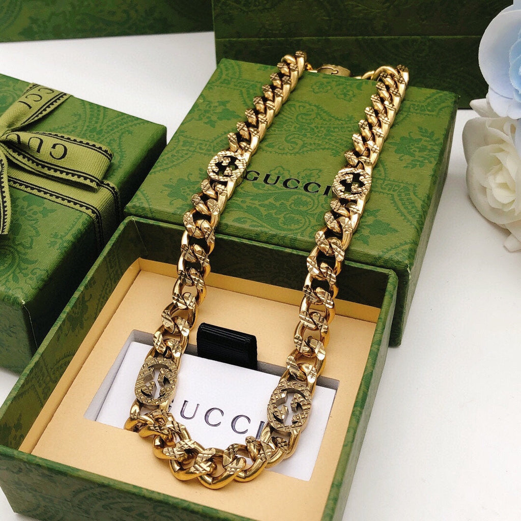 18K Double Gucci Chain Necklace