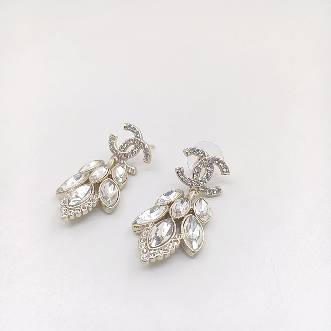 18K  Chanel Crystals Pendant Earrings