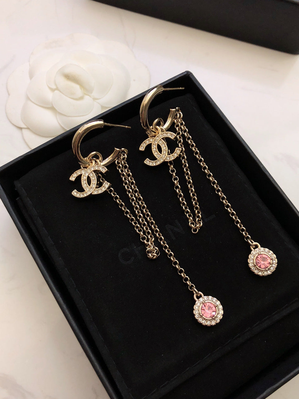 18K  Chanel Tassel Crystals Earrings