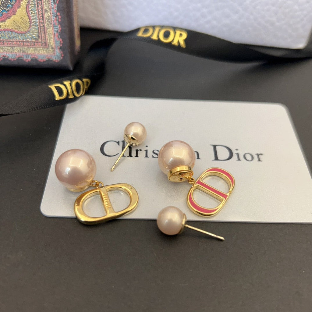 18K Dior 30 Montaigne Rani Pink Pearls Earrings