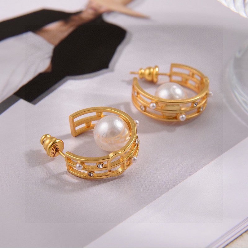 18K Dior D-Backstage Pearl Earrings