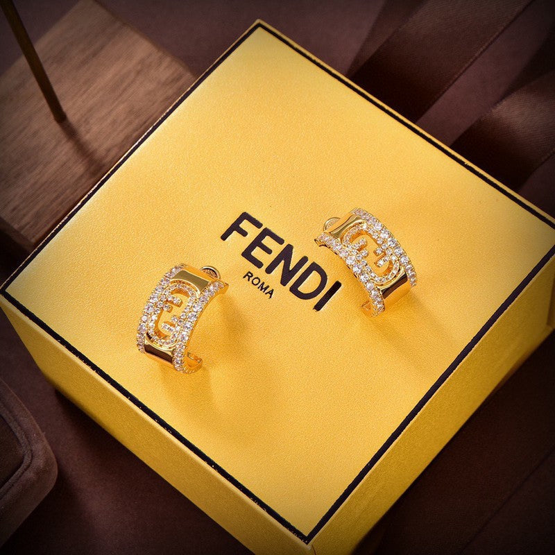18K Fendi OLock Earrings