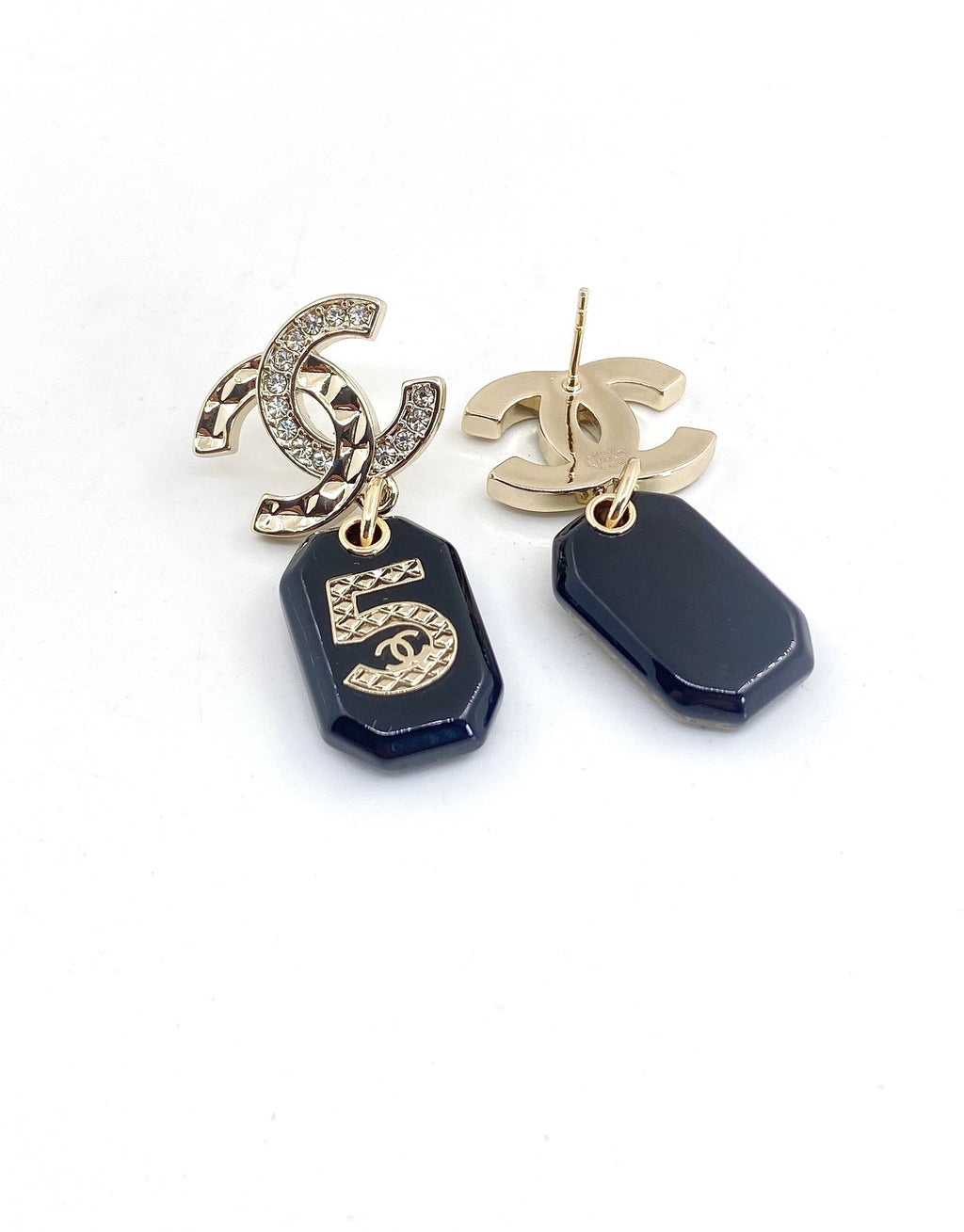 18K  Chanel No.5 Perfume Bottle Earrings