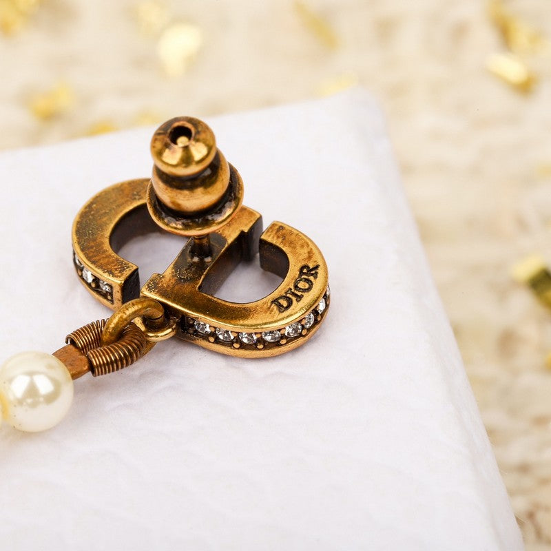 18K Dior Long Pearls Earrings