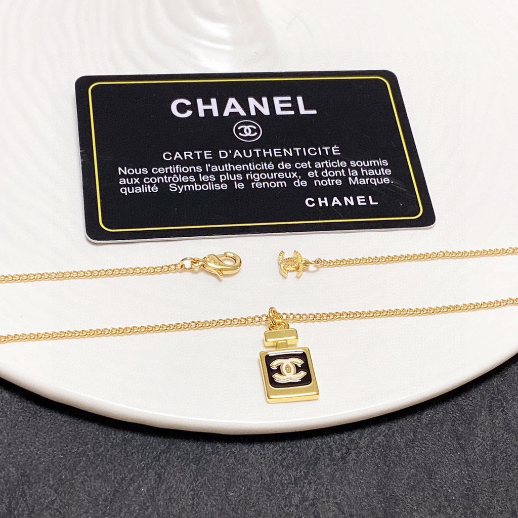 18K  Chanel Perfume Bottle Necklace