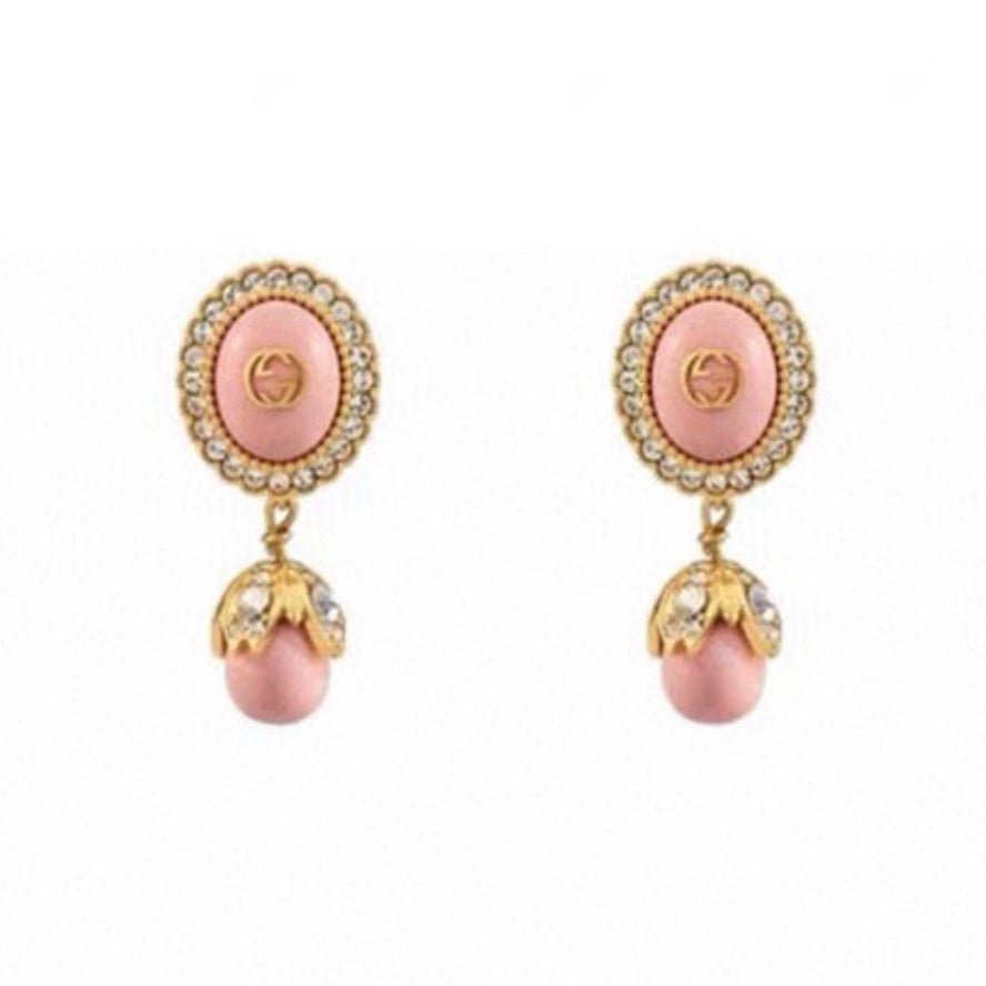 18K Double Gucci Pearl Earrings