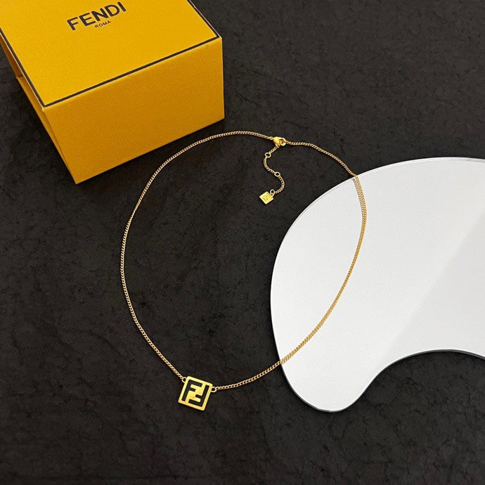 18K Fendi Forever Black Necklace