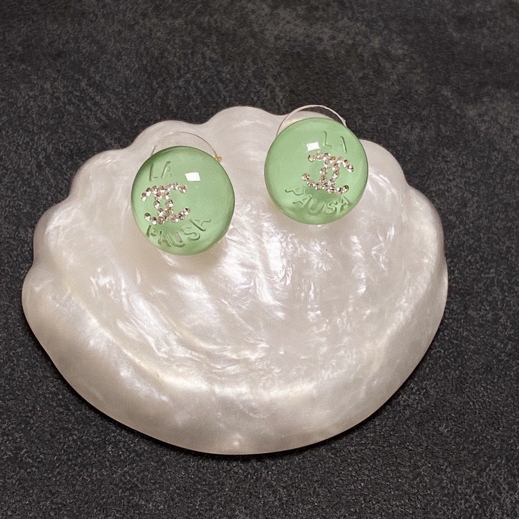 18K  Chanel Green Earrings