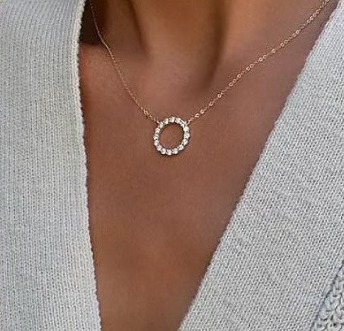 18K Tiffany Circle Diamonds Necklace