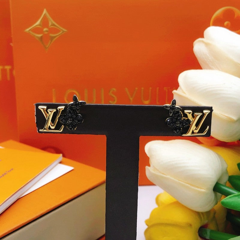18K Louis Vuitton Black Blossom Earrings
