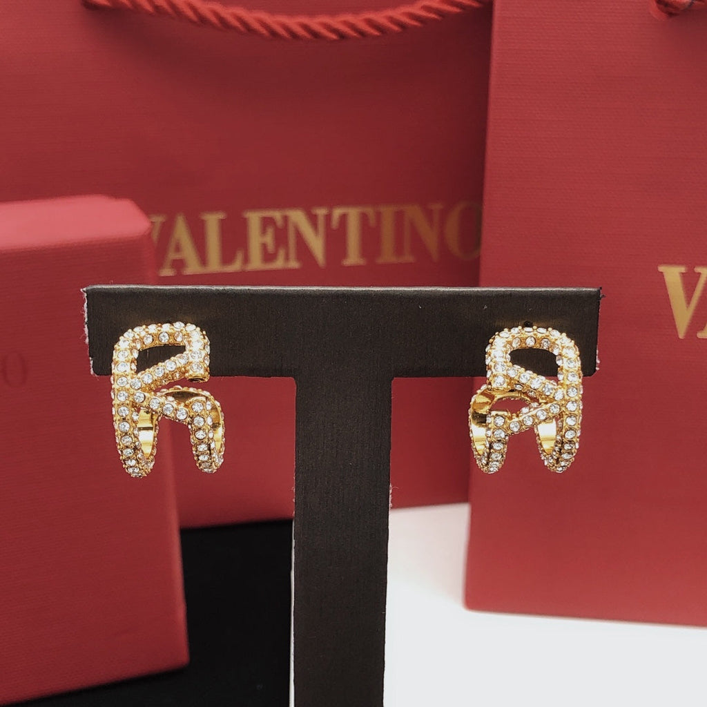 18K Valentino Diamonds Open Earrings