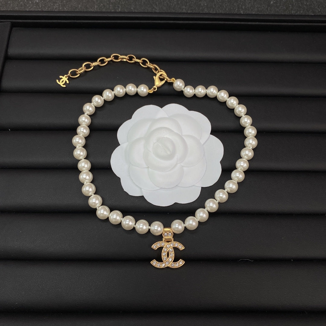 18K  Chanel Pearl Chain Necklace